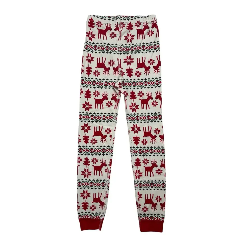 HANNA ANDERSSON Scandi Cane Red Ivory Reindeer Pajama Pant Sz 10 140 Unisex Kids